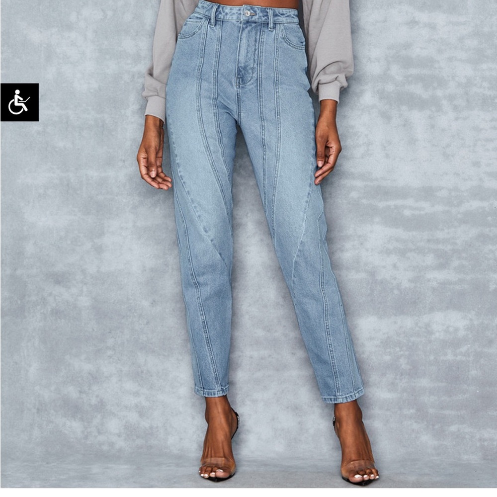 Light blue Washed Denim Twisted Seam Jeans - muggler inspired style